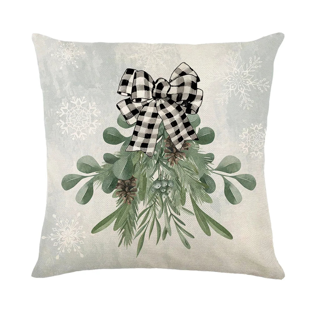 coussin carré noël arbre renne guirlande bonhomme neige décoration maison traditionnel opacité fixe