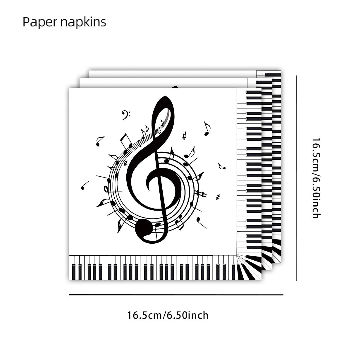 serviettes papier notes musicales fête anniversaire mariage décoration enfant simple moderne
