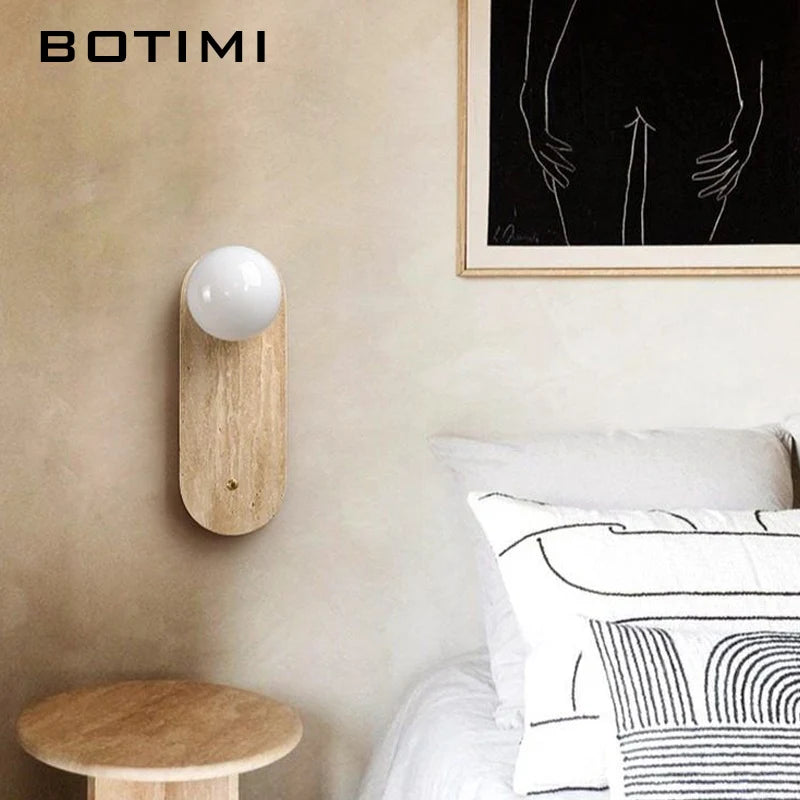 lampe murale moderne bois naturel texture grunge éclairage chambre entrée fixée mur