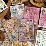 sticker autocollant rose personnages animés coeurs étoiles fruits opacité illustration cartoon multicolore