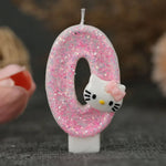 bougies forme chat pailletées rose pâle blanc mariage anniversaire décoratives enfantines