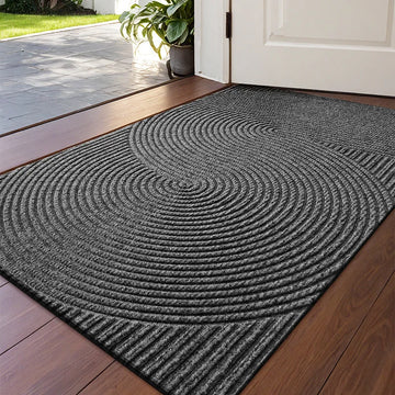 tapis d'entrée moderne gris rayures ondulées antidérapant adhésif extérieur intérieur porte maison