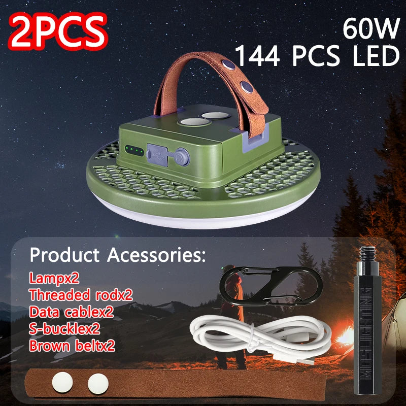lampe camping rechargeable led bleu moderne aimantée compacte suspension perforée