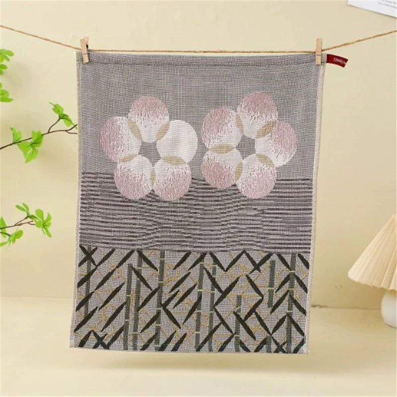 tapisserie coton biologique forêt animaux motifs colorés clips bois moderne artiste