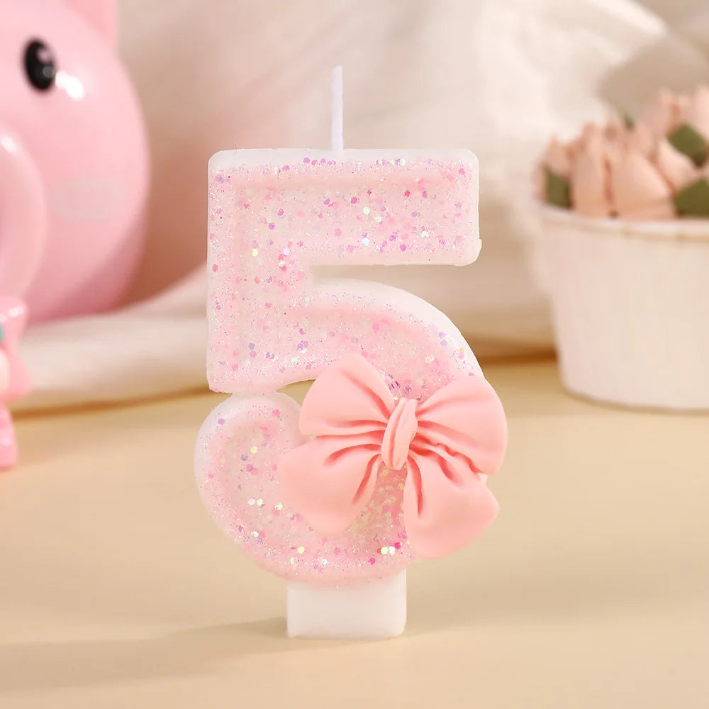 bougies chiffres rose pailletées clips décoratives événement anniversaire mariage noël fiançailles baptême