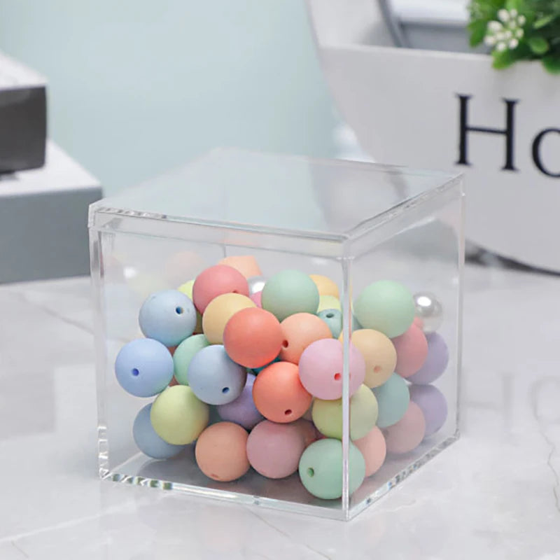 boîtes bijoux transparentes modernes boîtes rangement acrylique conteneurs stockage sans motif sacs bonbons