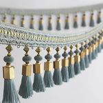 ruban franges dorées rouge gris marron bleu marine classique élégant rideaux vêtements textiles maison