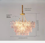 lampe suspendue classique rose fleurs chaîne ajustable blanc doré vintage chambre salon