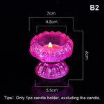 bougeoir verre artisanal forme fleur lotus porte bougie décoratif maison couleur vive opaque