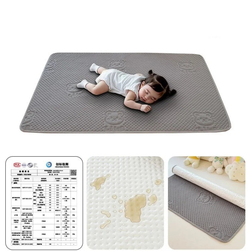 tapis jeu bébé gris souris imprimée texture points moderne doux polyester adultes