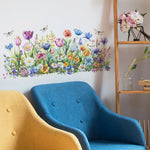 autocollants muraux fleurs colorées décoration moderne intérieur salon chambre résistants eau pvc autoadhésifs