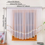 rideau transparent brodé fleurs dentelle romantique tissu plissé blanc rose vert chambre salonhôtel