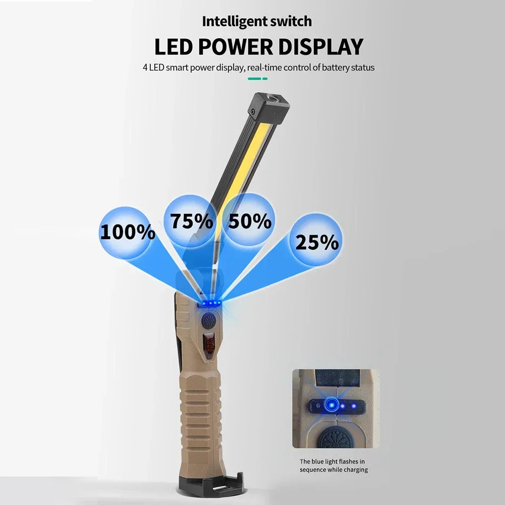 lampe travail multifonction rechargeable usb modes lumière blanche rouge jaune sécurité