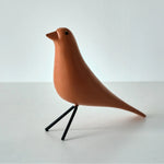 décor oiseau bois peint jaune noir rouge bleu blanc vert pieds métalliques moderne salon