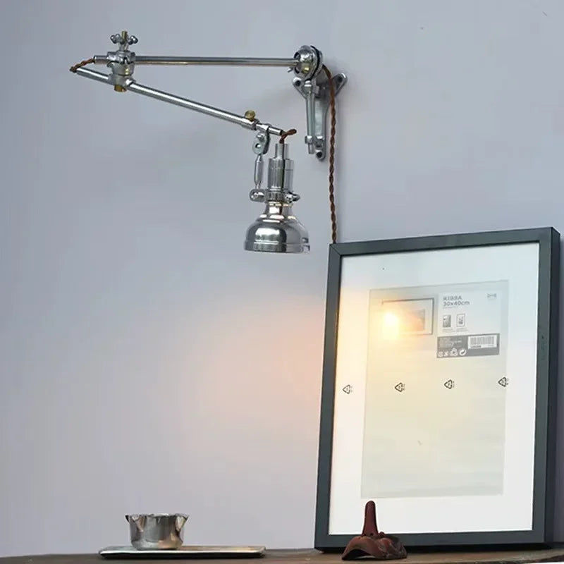 lampe murale industrielle gris métallisé réglable éclairage chambre cuisine salle manger