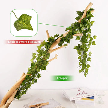 guirlande végétale artificielle feuilles vigne vert moderne 210cm extérieur accroché 72feuilles simple