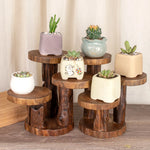 support plantes marron clair bois brut rustique salon trois niveaux sans pliage imperméable