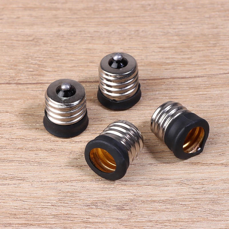 adaptateur culot lampe noir argenté moderne flux lumineux faible conversion E17 E12 E14 led
