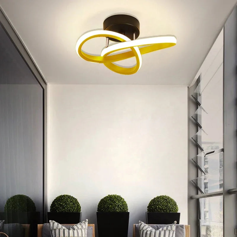 plafonniers modernes led surface montés modes éclairage noir or argent minimalistes télécommande