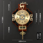 horloge murale décoration asiatique motif géométrique cadran analogique éléments décoratifs métal doré chambre salon