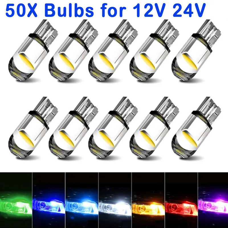 ampoules led blanc bleu rouge vert jaune transparentes modernes 12v 24v 50pcs