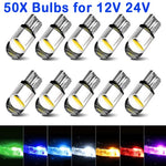 ampoules led blanc bleu rouge vert jaune transparentes modernes 12v 24v 50pcs