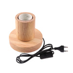 lampe table moderne minimaliste bois naturel noir géométrique câble interrupteur tringleEUR
