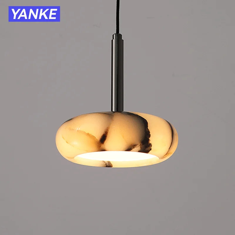 lampe suspendue marbre moderne blanc noir chambre salon éclairage neutre led pince câble