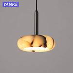 lampe suspendue marbre moderne blanc noir chambre salon éclairage neutre led pince câble