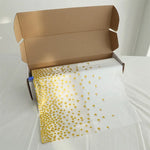 nappe enroulable imperméable or moderne fête table rectangulaire motifs cercles blanc festive plastique lisse