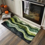 tapis vert feuilles stylisées moderne antidérapant résistant décoloration 30x50cm 40x60cm 50x80cm salon bain