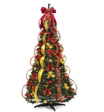 Sapin de Noël pliable 1.8m pré-décoré avec lumières chaudes dans un salon