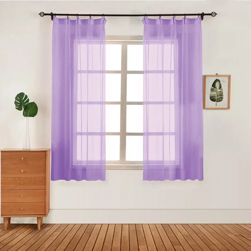 rideau romain transparent moderne minimaliste tulle 100x130cm anneaux chambre hospitalière