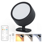 Lampe murale LED moderne rechargeable télécommande noir blanc rond minimaliste
