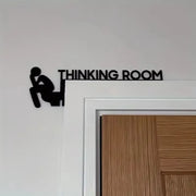 panneau mural decoratif thinking room noir blanc humour minimalisme texte trone decoupe