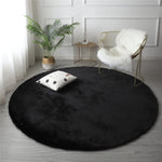 tapis rond velours noir gris moderne maison laveable polyester minimaliste chambre sofa chevet