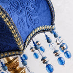 lampe table classique bleu or transparentes abat jour velours vintage chambre coucher européenne moderne
