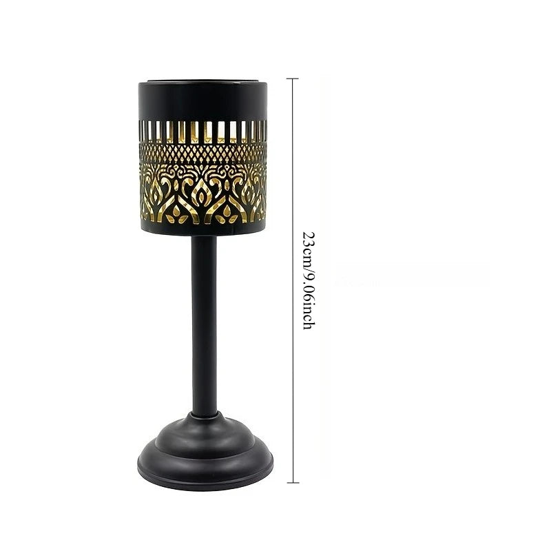 lumière solaire décorative moderne noire dorée ajourée extérieure jardin patio chemin