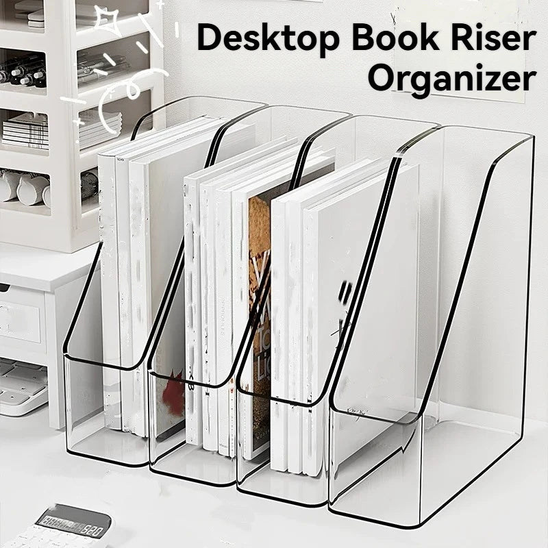 organisateur transparent minimaliste rangement documents livres modernes 19x22.5cm stylos ordinateur portable