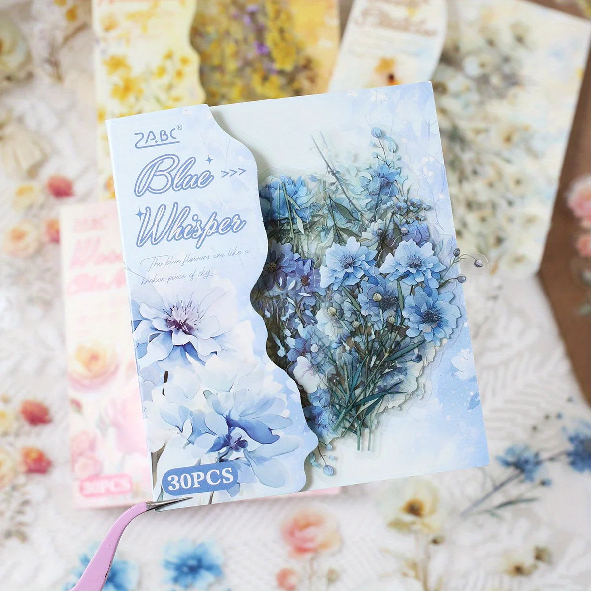 cartes postales vintage floral 30 pièces rouge jaune bleu blanc