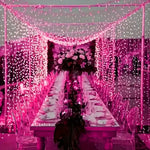 guirlande led rose rideau cascade lumière festives télécommande saint valentin mariage