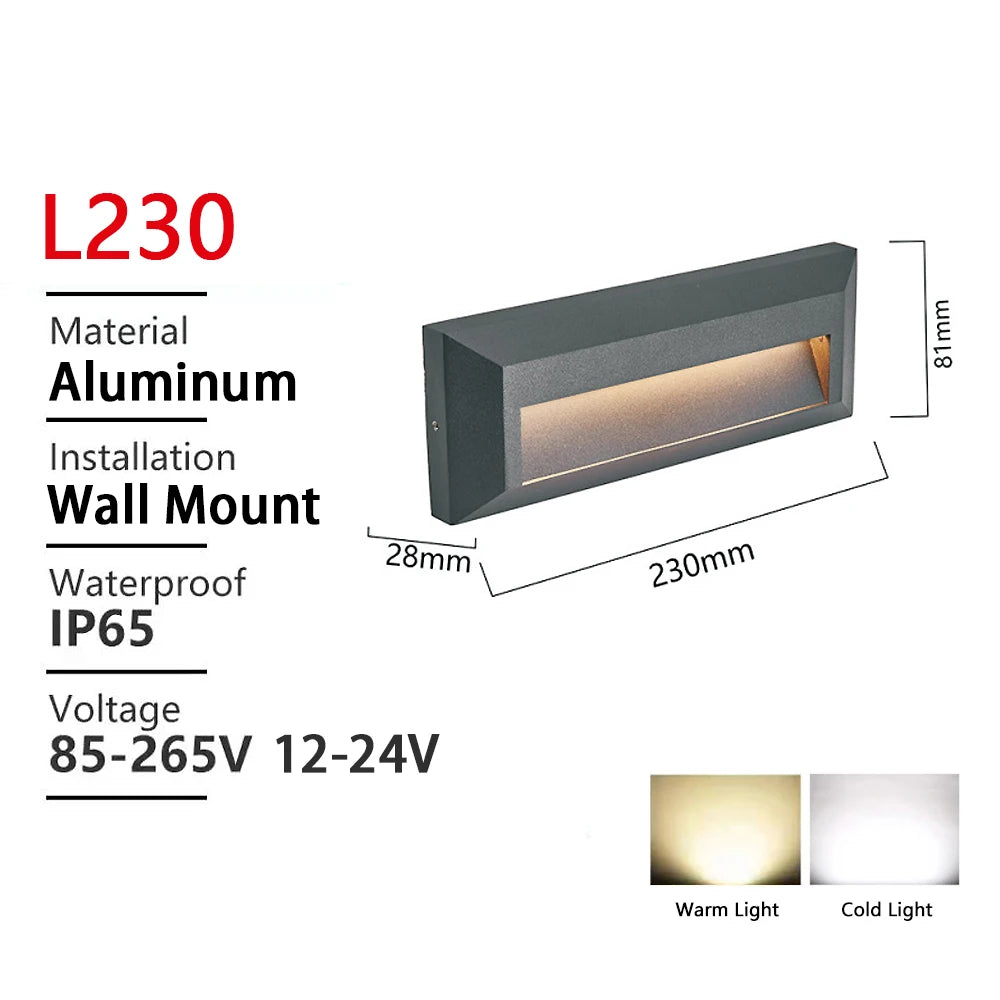 applique murale led moderne extérieure ip65 noir doré adhésif verre borosilicate