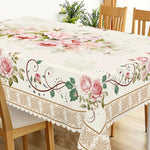 nappe fleur rose printemps table manger moderne décoration mariage blanc vert beige