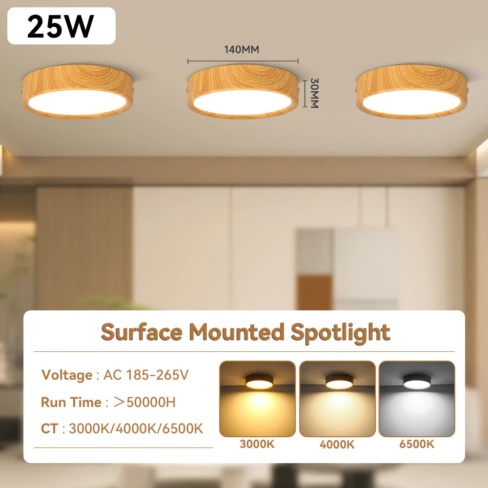 lampe led encastrable bois grain moderne salon cuisine 220v toucher interrupteur walnut blanc