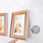 cadres photo adhésifs blanc bois naturel classiques modernes paires fixations
