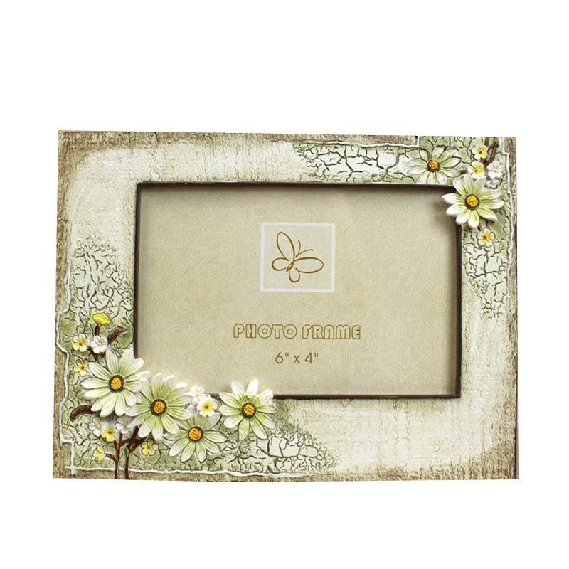 cadre photo vintage floral beige clair fleurs jaunes romantique differentes tailles adhésif