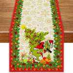 chemin table noël lin blanc motifs flocons neige guirlande sapin décoration table hiver