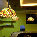 lampe suspendue art deco multicolore motifs floraux ampoule e27 anneaux métalliques chambre salon étude