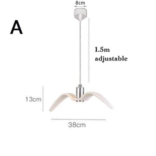 Suspension lumineuse moderne oiseau blanc opaque tringle ampoule intégrée chambre étude