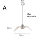 Suspension lumineuse moderne oiseau blanc opaque tringle ampoule intégrée chambre étude